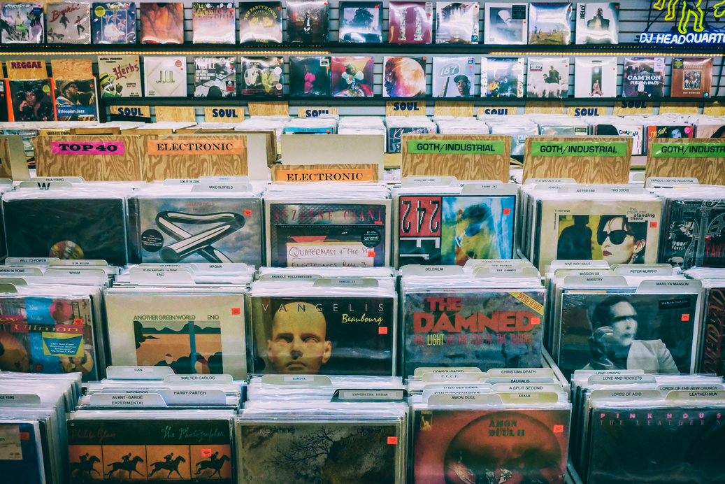 A Vinyl Records in the Music Store